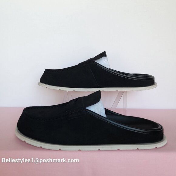 COACH Men’s Suede Loafer Mule- MEN’s US Size: 11D – Black color⭐ main image 16